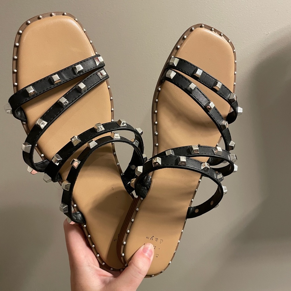 A New Day Black Studded Sandals